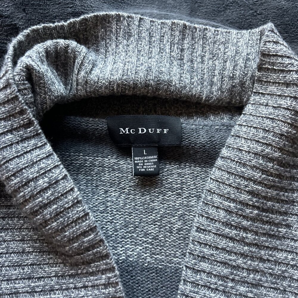 McDuff Women's Gray Open Front Cardigan 100% Cashmere Size Large